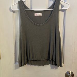Dark green ribbed tank top